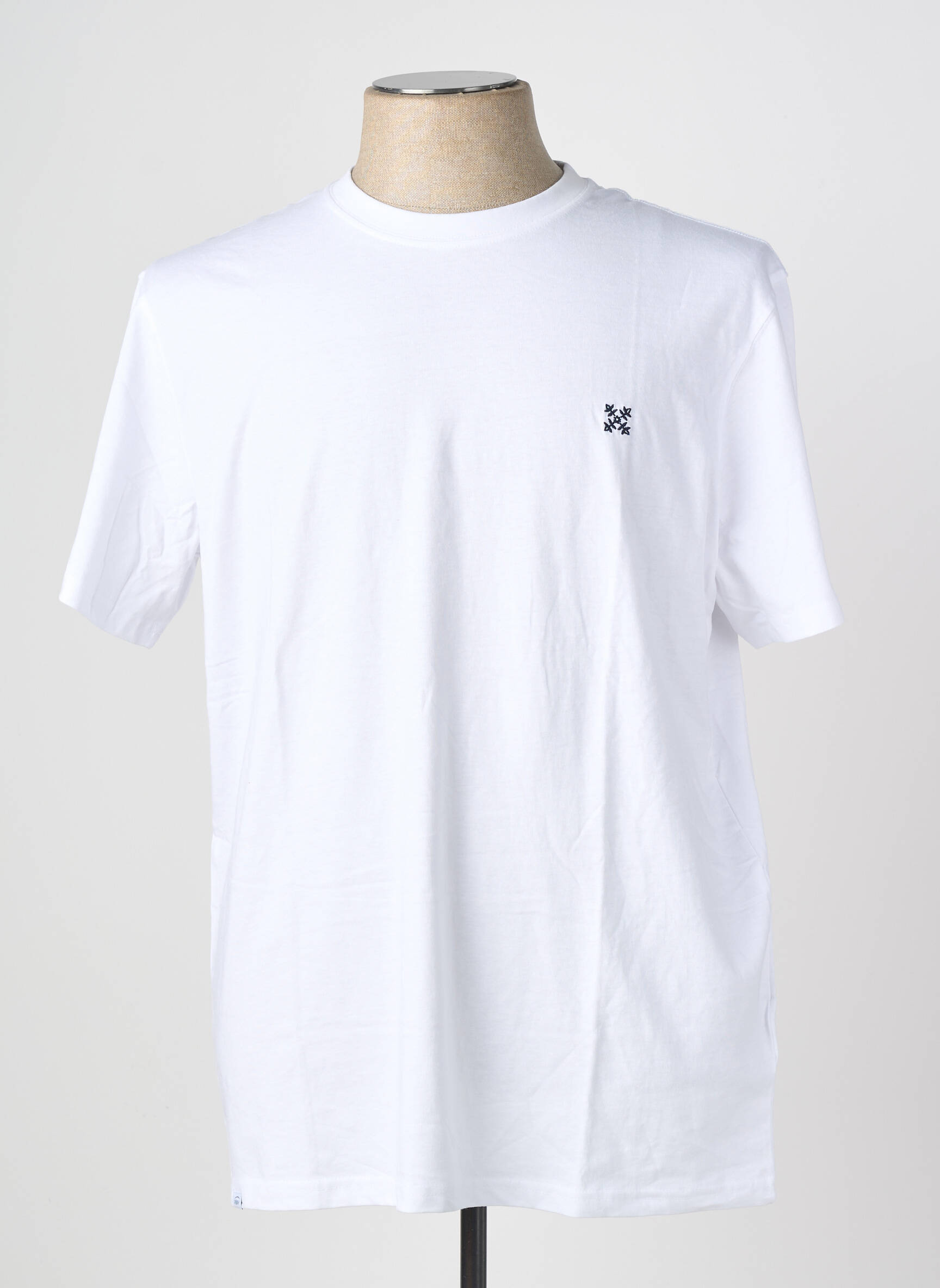 T-shirt broderie manches courtes blanc OXBOW homme