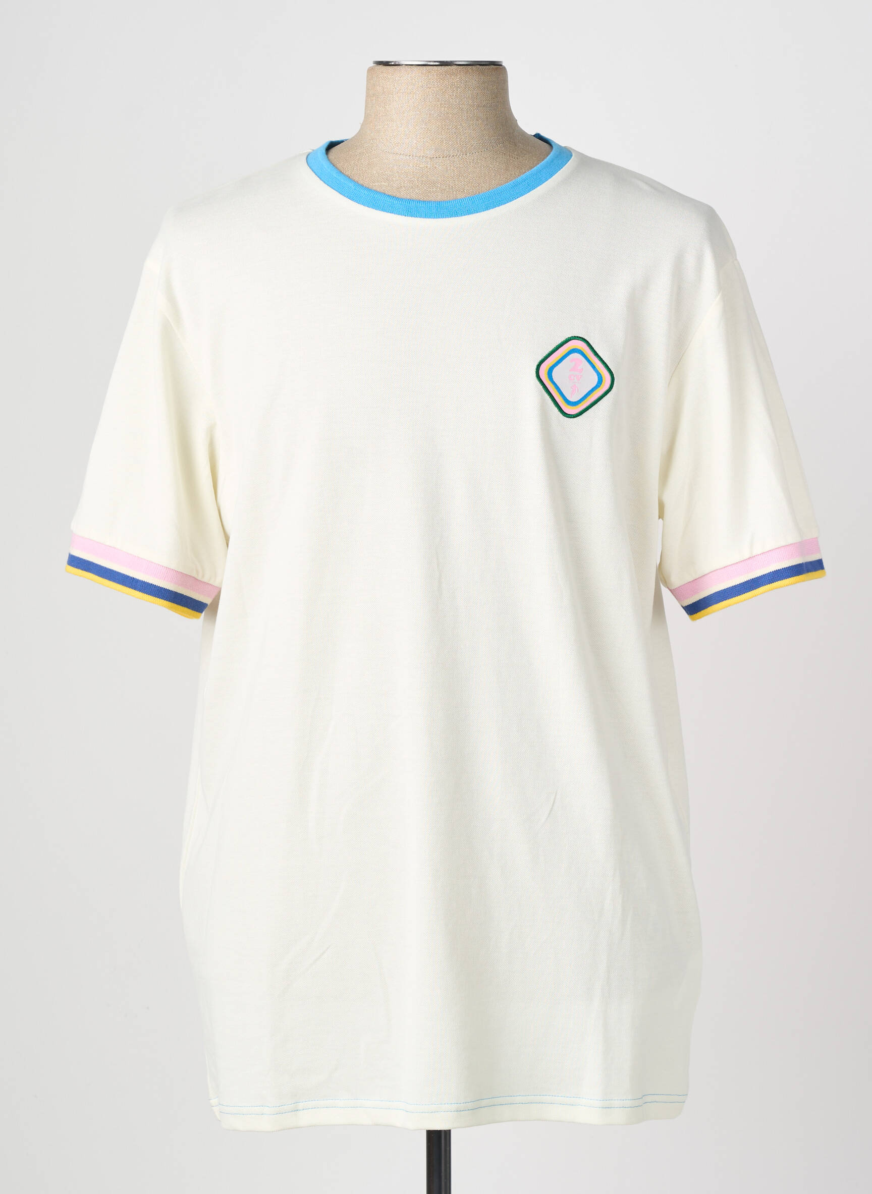 T-shirt broderie manches courtes beige RUCKFIELD homme