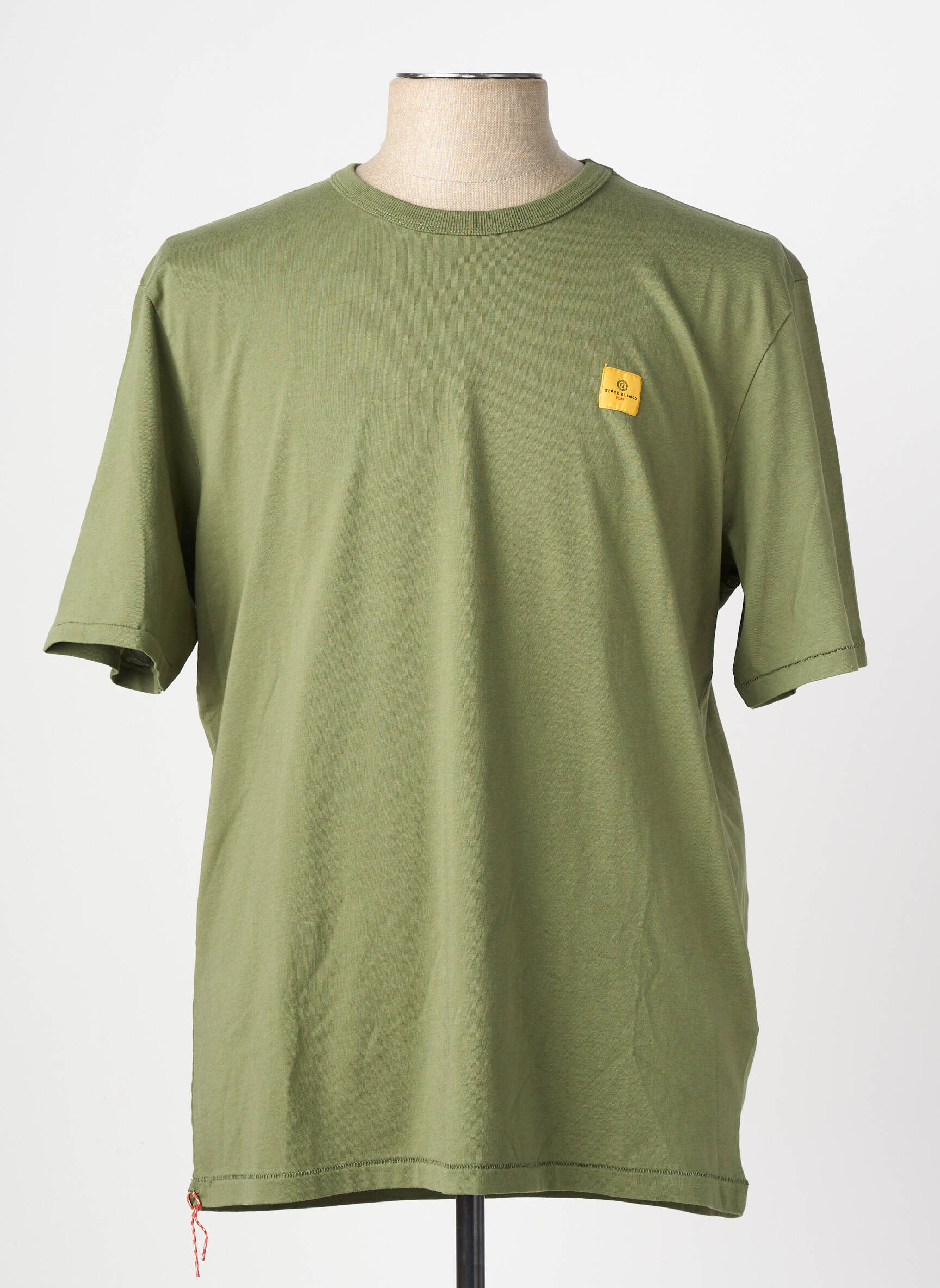 T-shirt sérigraphie floquée manches longues vert SERGE BLANCO homme