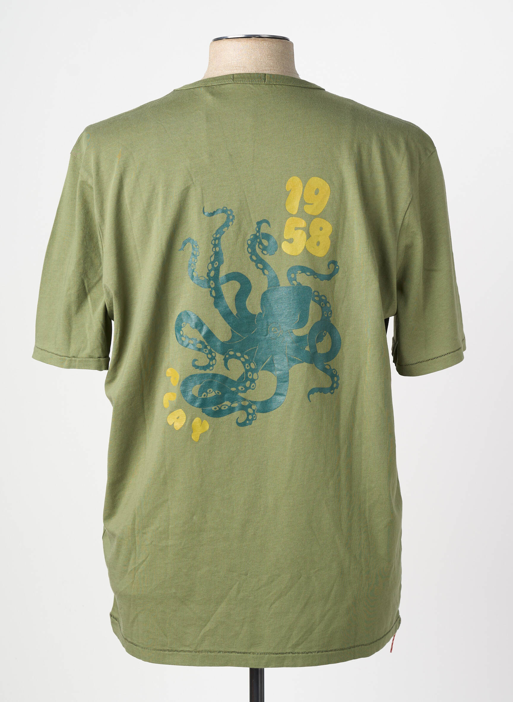 T-shirt sérigraphie floquée manches longues vert SERGE BLANCO homme