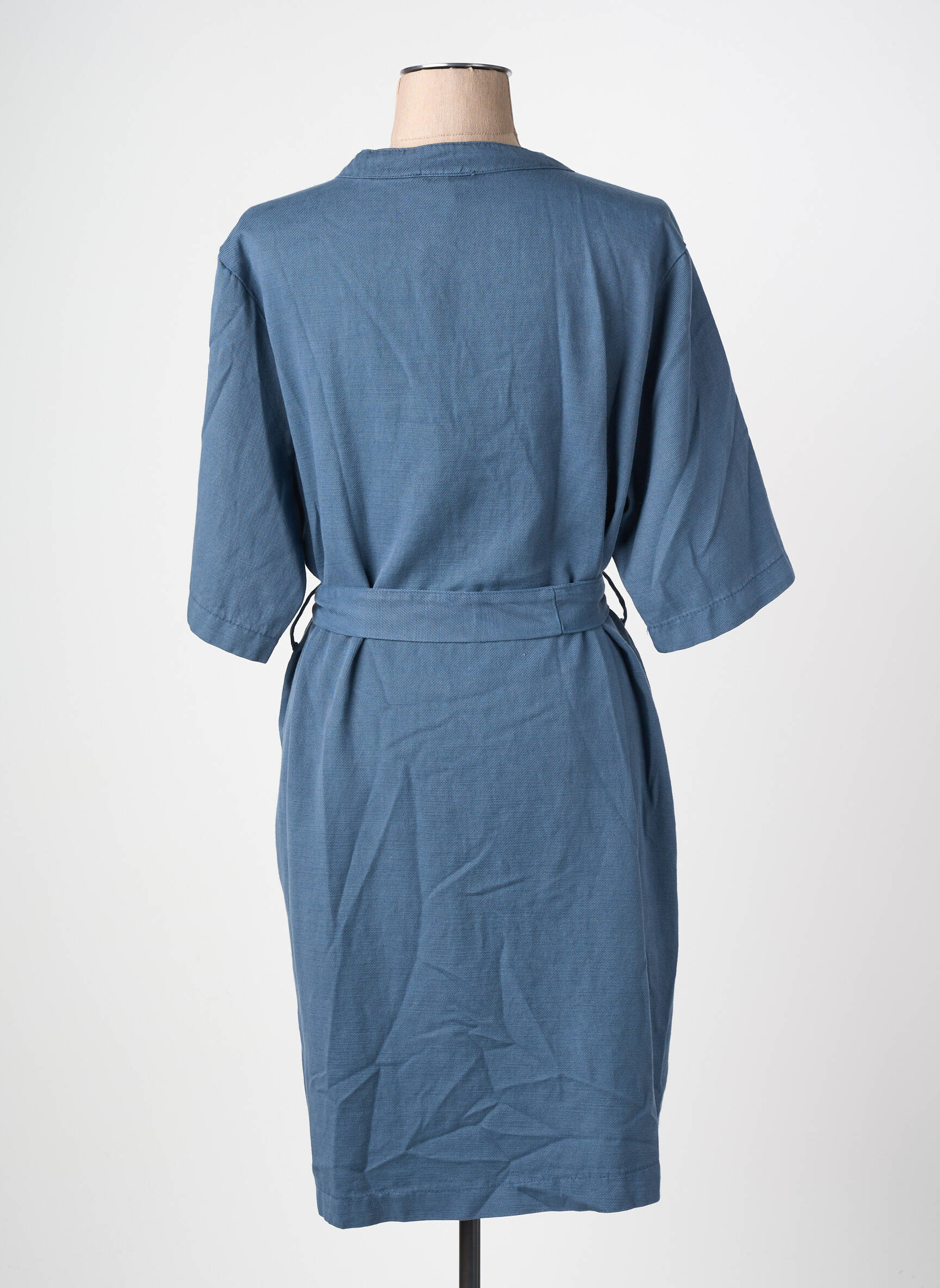 Robe mi-longue manches courtes manches courtes bleu PAKO LITTO femme