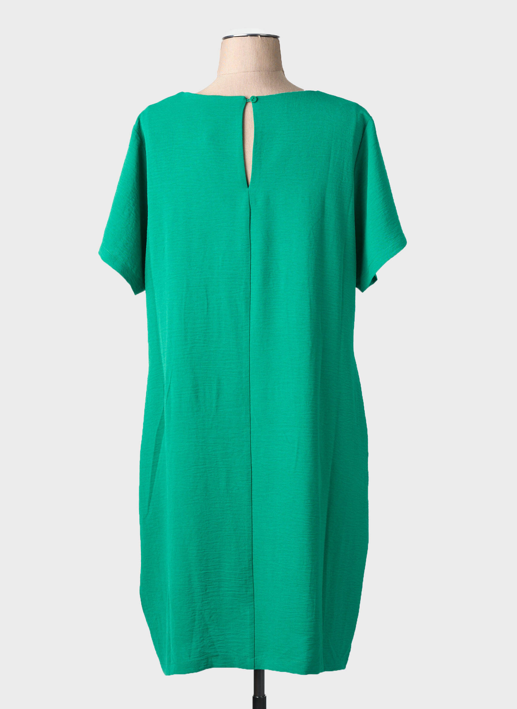 Robe mi-longue tissage crêpe manches courtes vert MOLLY BRACKEN femme