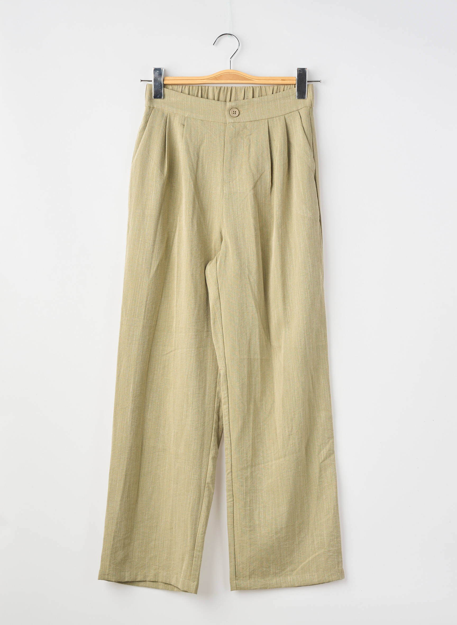 Pantalon large tissage popeline taille normale vert MOLLY BRACKEN femme