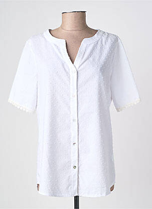 Chemisier coupe droite manches courtes blanc NURIA VILARDAGA femme