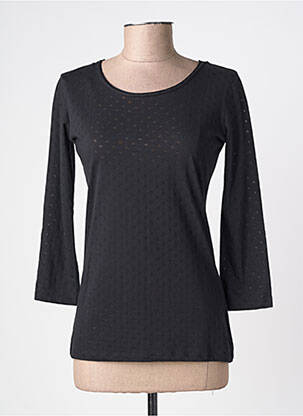 T-shirt manches 3/4 manches 3/4 noir C'EST BEAU LA VIE femme