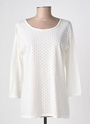 T-shirt manches 3/4 manches 3/4 blanc C'EST BEAU LA VIE femme