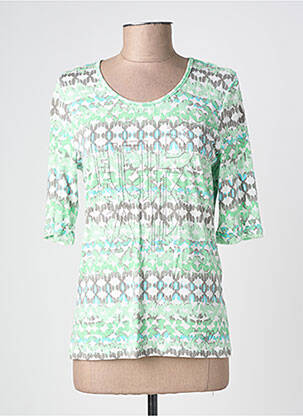 T-shirt imprimé fantaisie manches courtes vert BARBARA LEBEK femme
