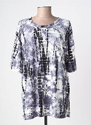 T-shirt imprimé fantaisie manches courtes gris M.X.O femme