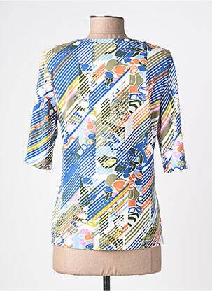 T-shirt imprimé fantaisie manches courtes bleu BARBARA LEBEK femme