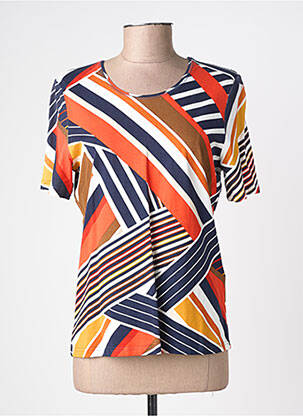 T-shirt imprimé fantaisie manches courtes orange BARBARA LEBEK femme