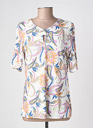 T-shirt imprimé fantaisie manches courtes blanc BARBARA LEBEK femme