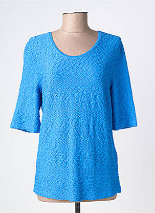 T-shirt stretch manches courtes bleu BARBARA LEBEK femme