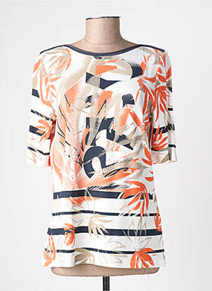 T-shirt imprimé fantaisie manches courtes orange BARBARA LEBEK femme