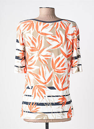 T-shirt imprimé fantaisie manches courtes orange BARBARA LEBEK femme