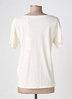 T-shirt sérigraphie floquée manches courtes beige TEDDY SMITH femme