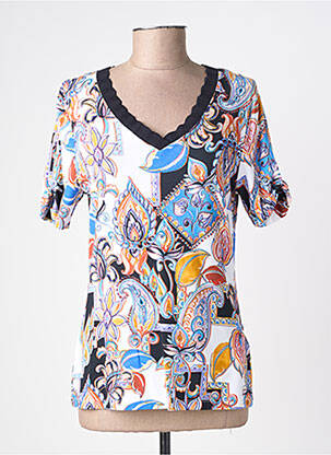 T-shirt imprimé fantaisie manches courtes bleu CONCEPT K femme