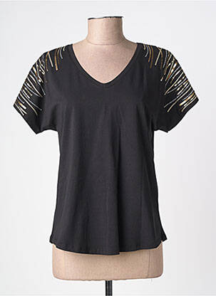 T-shirt coupe droite manches courtes noir ABRIL femme