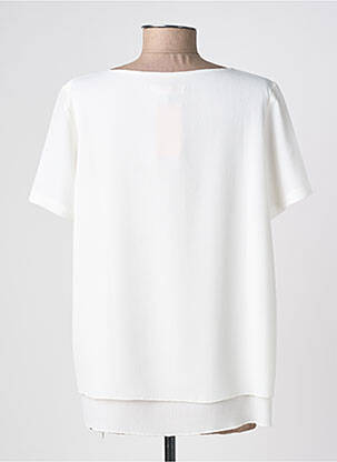 Top tissage crêpe manches courtes blanc THE STYLE femme