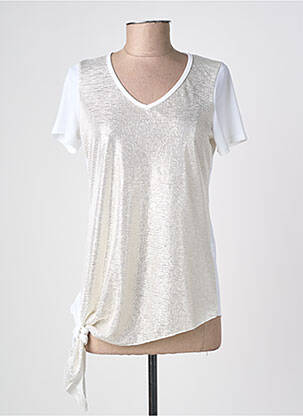 T-shirt coupe droite manches courtes blanc NURIA VILARDAGA femme