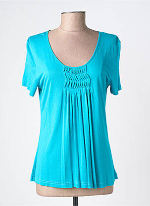 T-shirt coupe cintrée manches courtes bleu LEWINGER femme