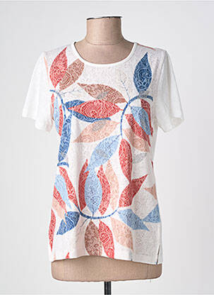 T-shirt imprimé fantaisie manches courtes blanc PLURIELLES femme