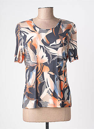 T-shirt imprimé fantaisie manches courtes orange BARBARA LEBEK femme