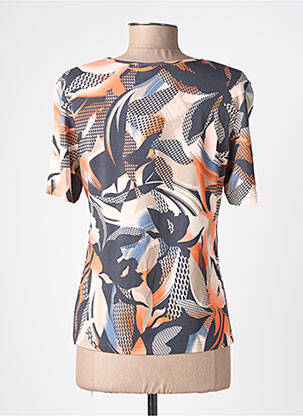 T-shirt imprimé fantaisie manches courtes orange BARBARA LEBEK femme