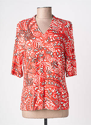 T-shirt imprimé fantaisie manches courtes rouge BARBARA LEBEK femme