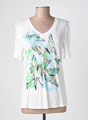 T-shirt imprimé fantaisie manches courtes blanc BARBARA LEBEK femme