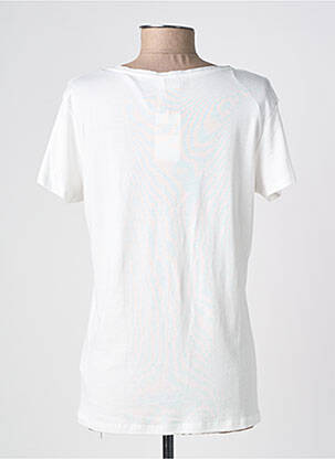 T-shirt col v manches courtes blanc C'EST BEAU LA VIE femme