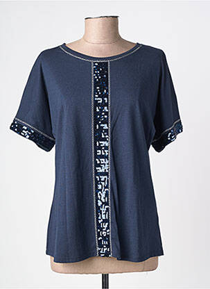 T-shirt coupe droite manches courtes bleu APRIL femme