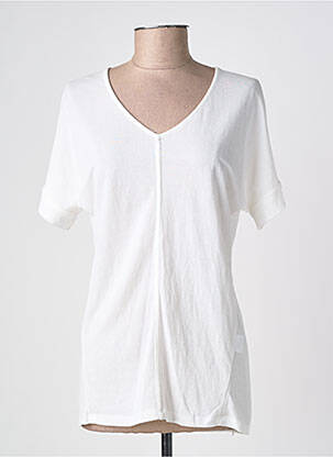 T-shirt coupe droite manches courtes blanc M.X.O femme