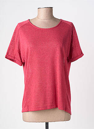 T-shirt coupe droite manches courtes rouge C'EST BEAU LA VIE femme