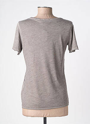 T-shirt imprimé fantaisie manches courtes marron CPM femme