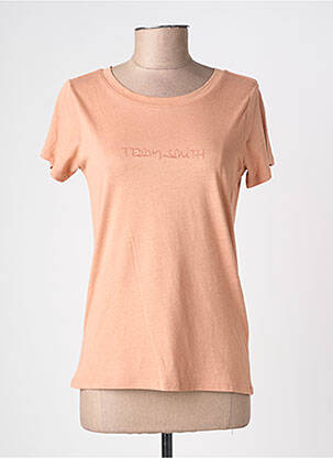 T-shirt sérigraphie floquée manches courtes orange TEDDY SMITH femme