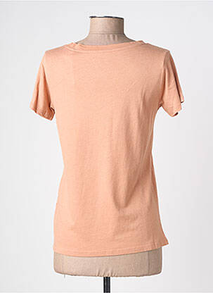 T-shirt sérigraphie floquée manches courtes orange TEDDY SMITH femme