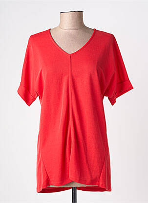 T-shirt coupe droite manches courtes rouge M.X.O femme