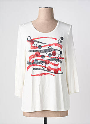 T-shirt manches 3/4 manches 3/4 blanc BARBARA LEBEK femme