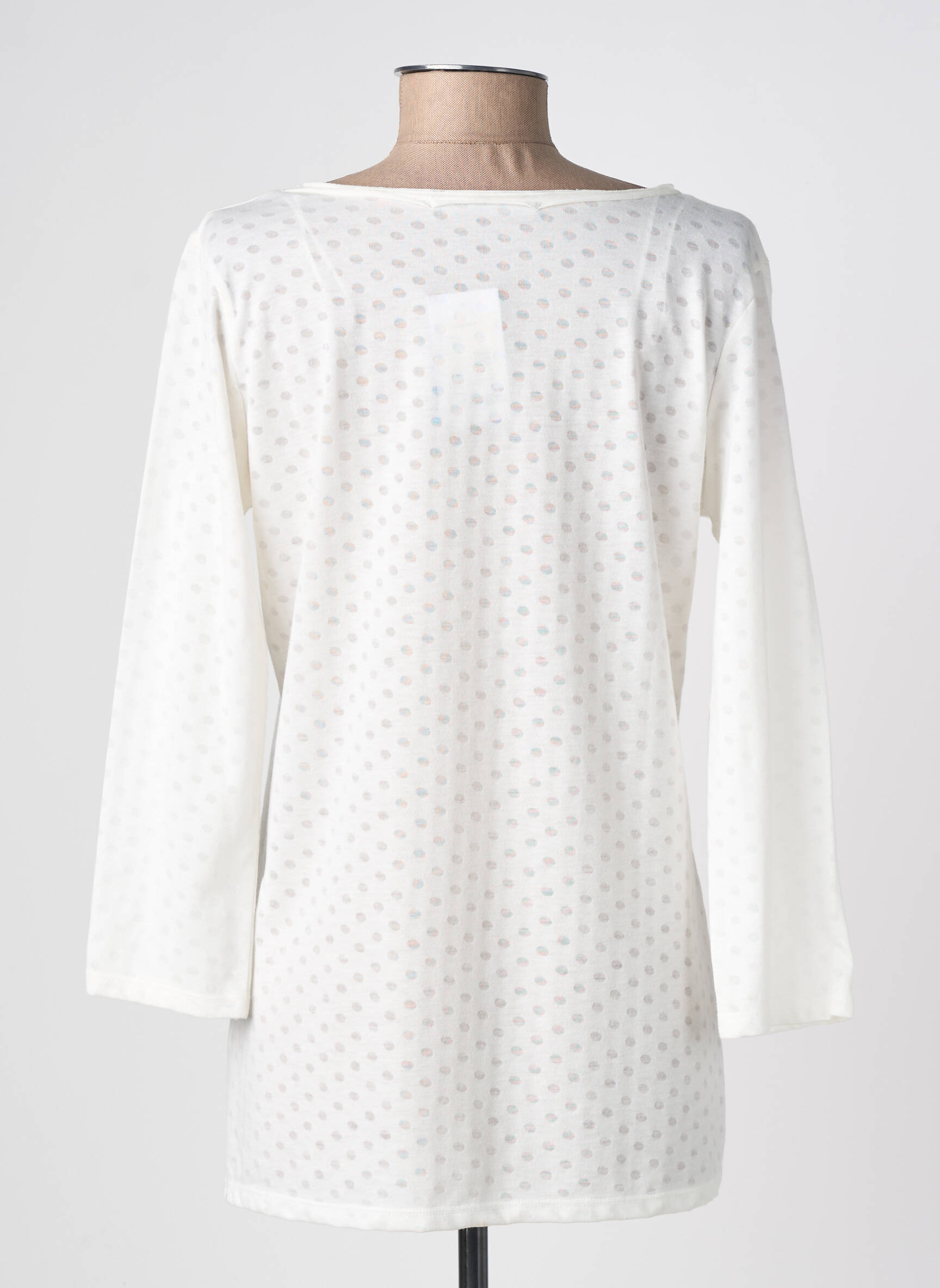 T-shirt manches 3/4 manches 3/4 blanc C'EST BEAU LA VIE femme