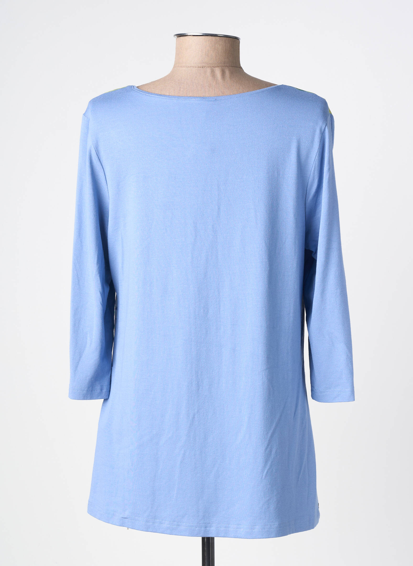T-shirt manches 3/4 manches 3/4 bleu BARBARA LEBEK femme