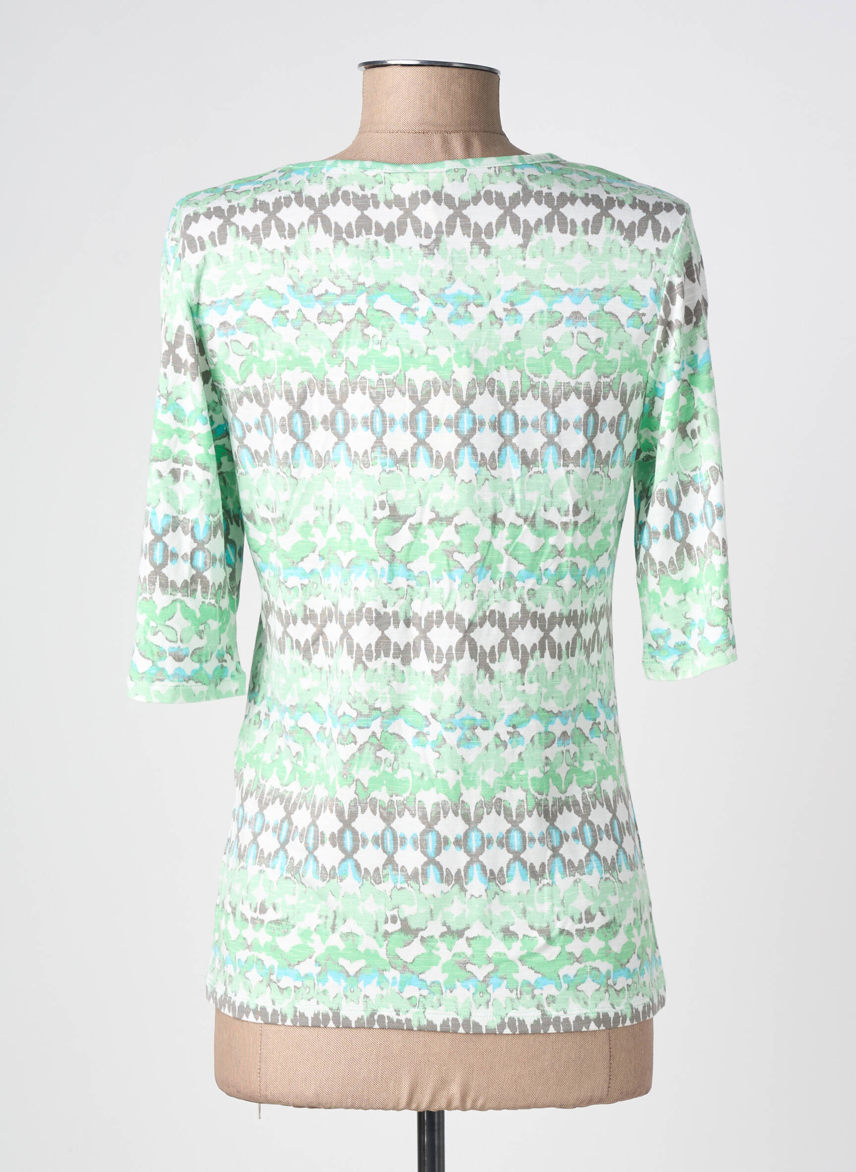 T-shirt imprimé fantaisie manches courtes vert BARBARA LEBEK femme