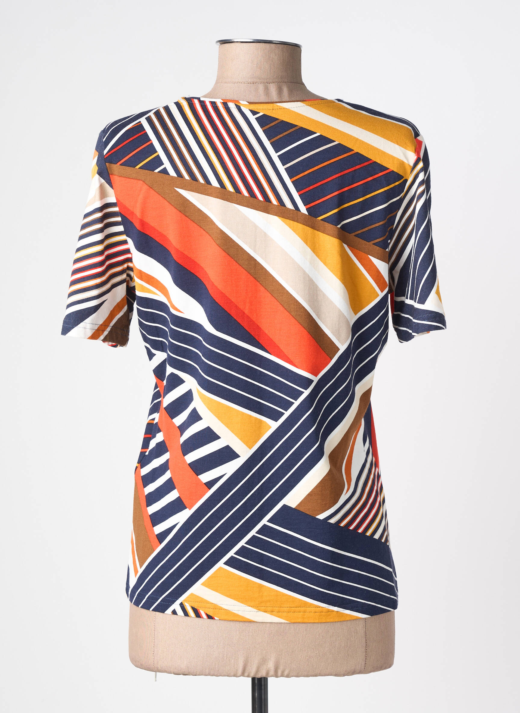 T-shirt imprimé fantaisie manches courtes orange BARBARA LEBEK femme