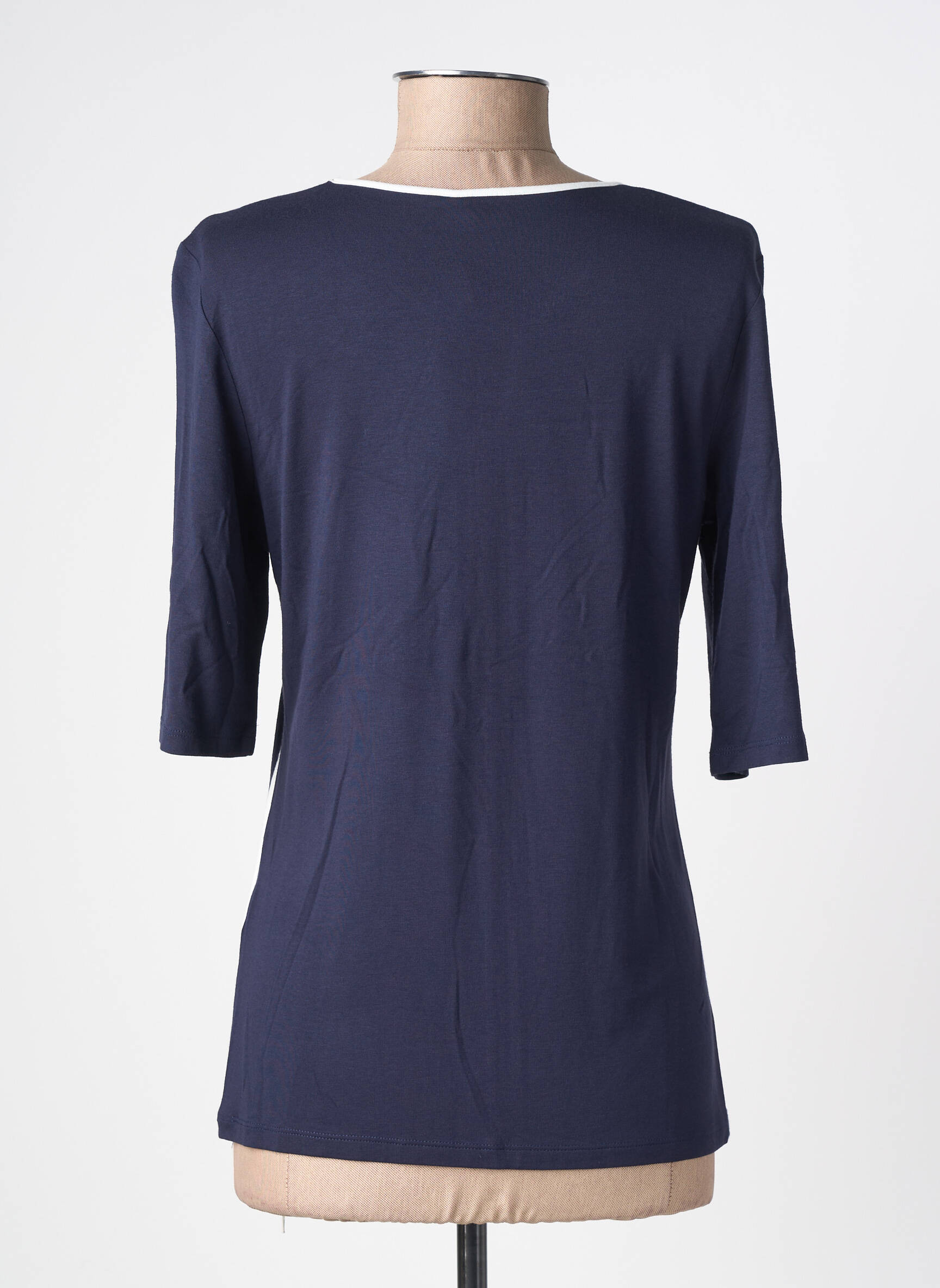 T-shirt stretch manches courtes bleu BARBARA LEBEK femme