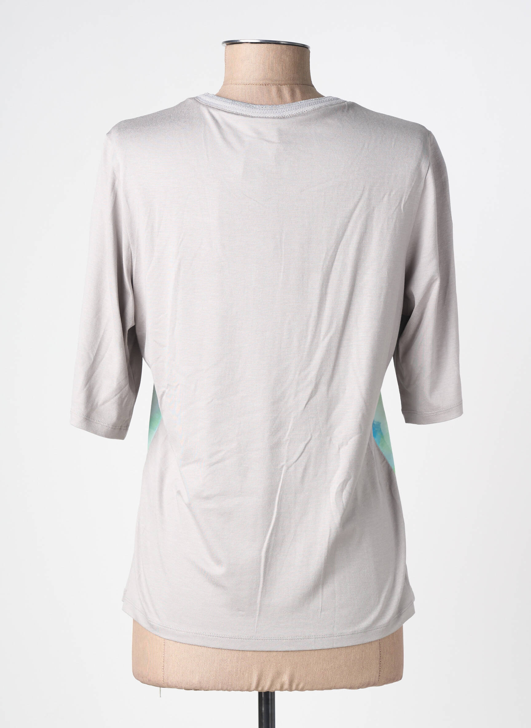 T-shirt imprimé fantaisie manches courtes gris BARBARA LEBEK femme