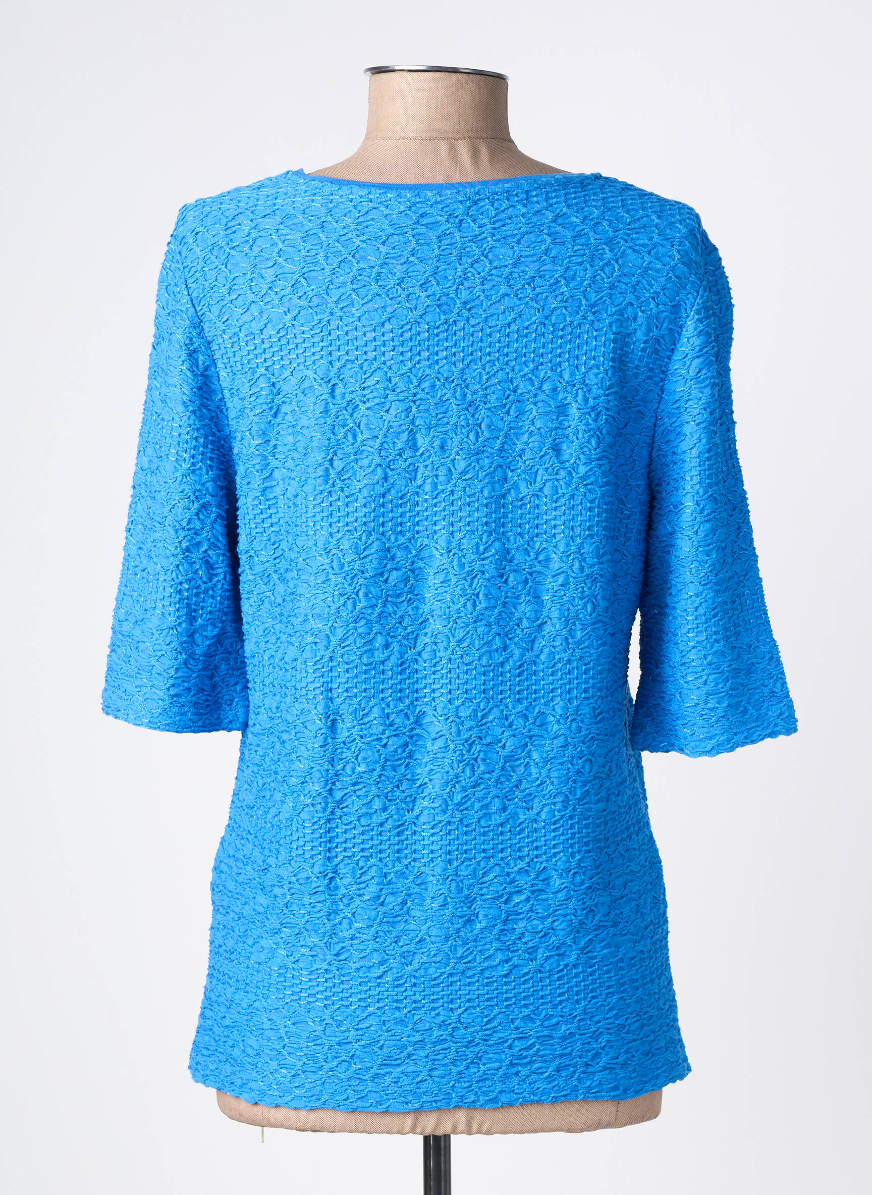 T-shirt stretch manches courtes bleu BARBARA LEBEK femme