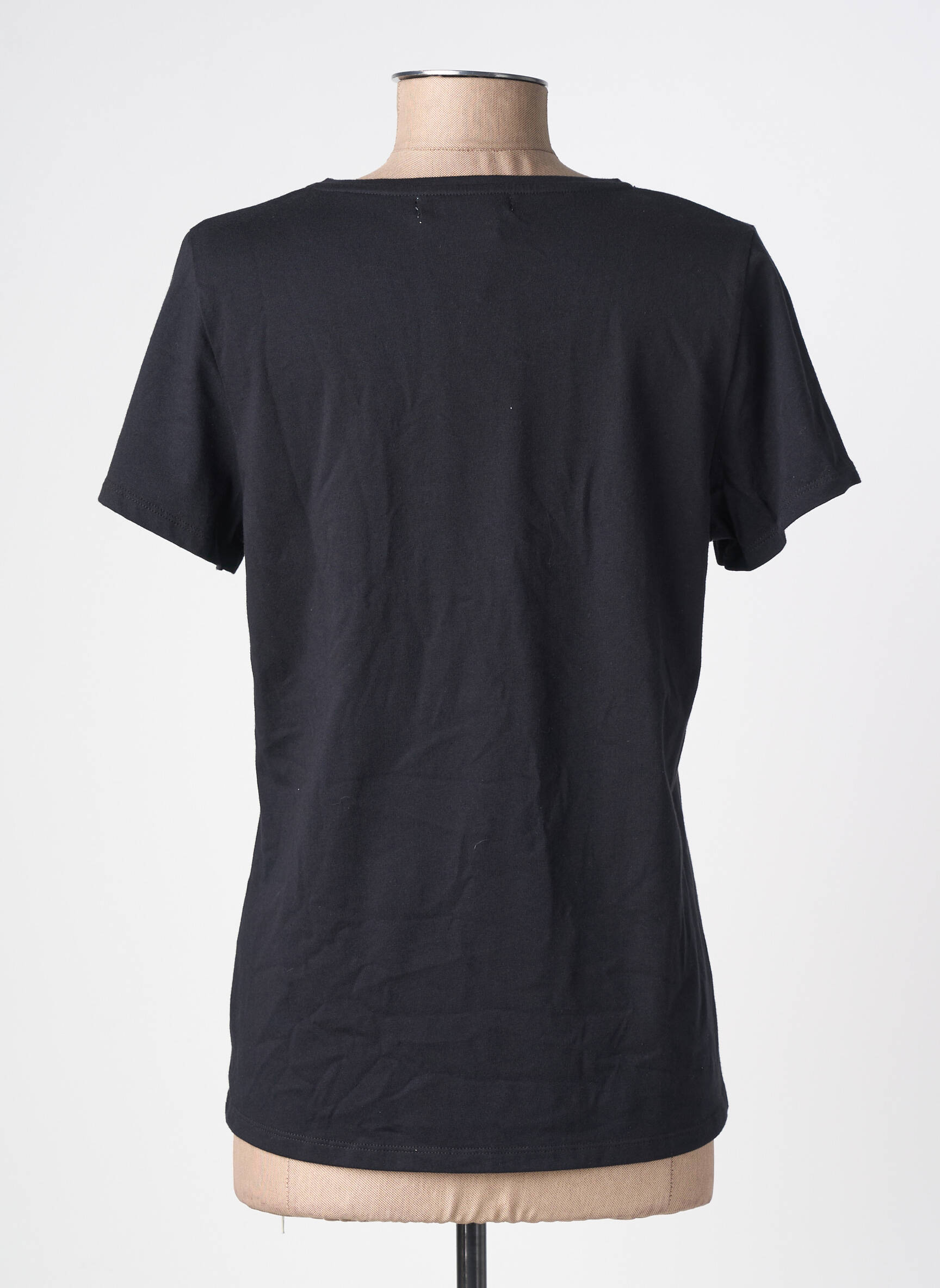 T-shirt coupe droite manches courtes noir ABRIL femme