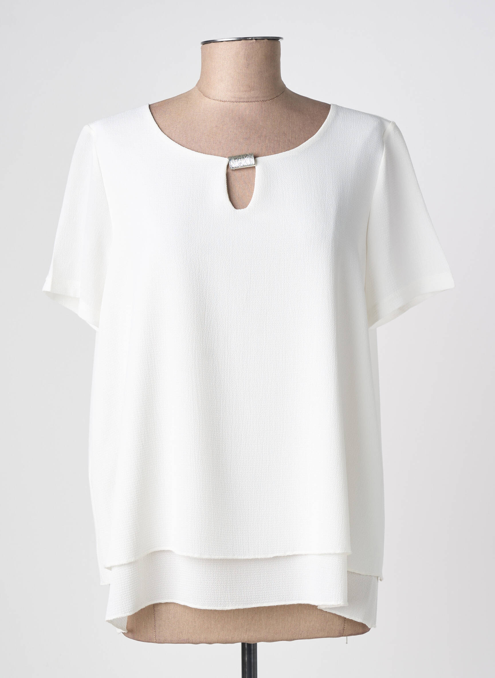 Top stretch manches courtes blanc THE STYLE femme