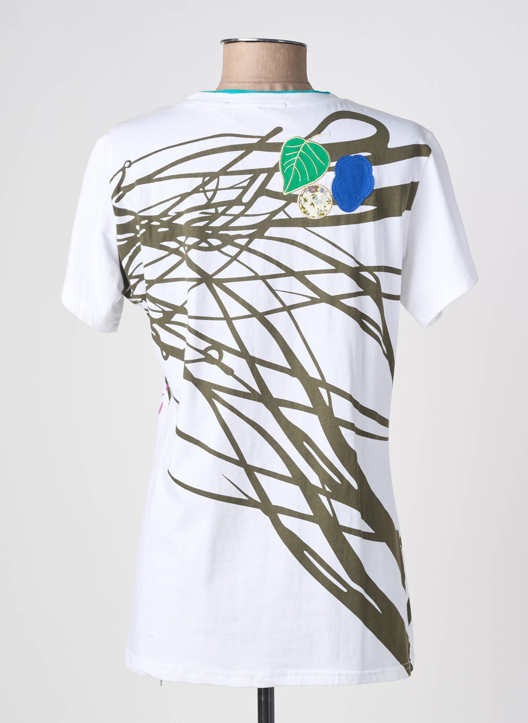 T-shirt imprimé fantaisie manches courtes blanc QUATRE VINGT JOURS femme