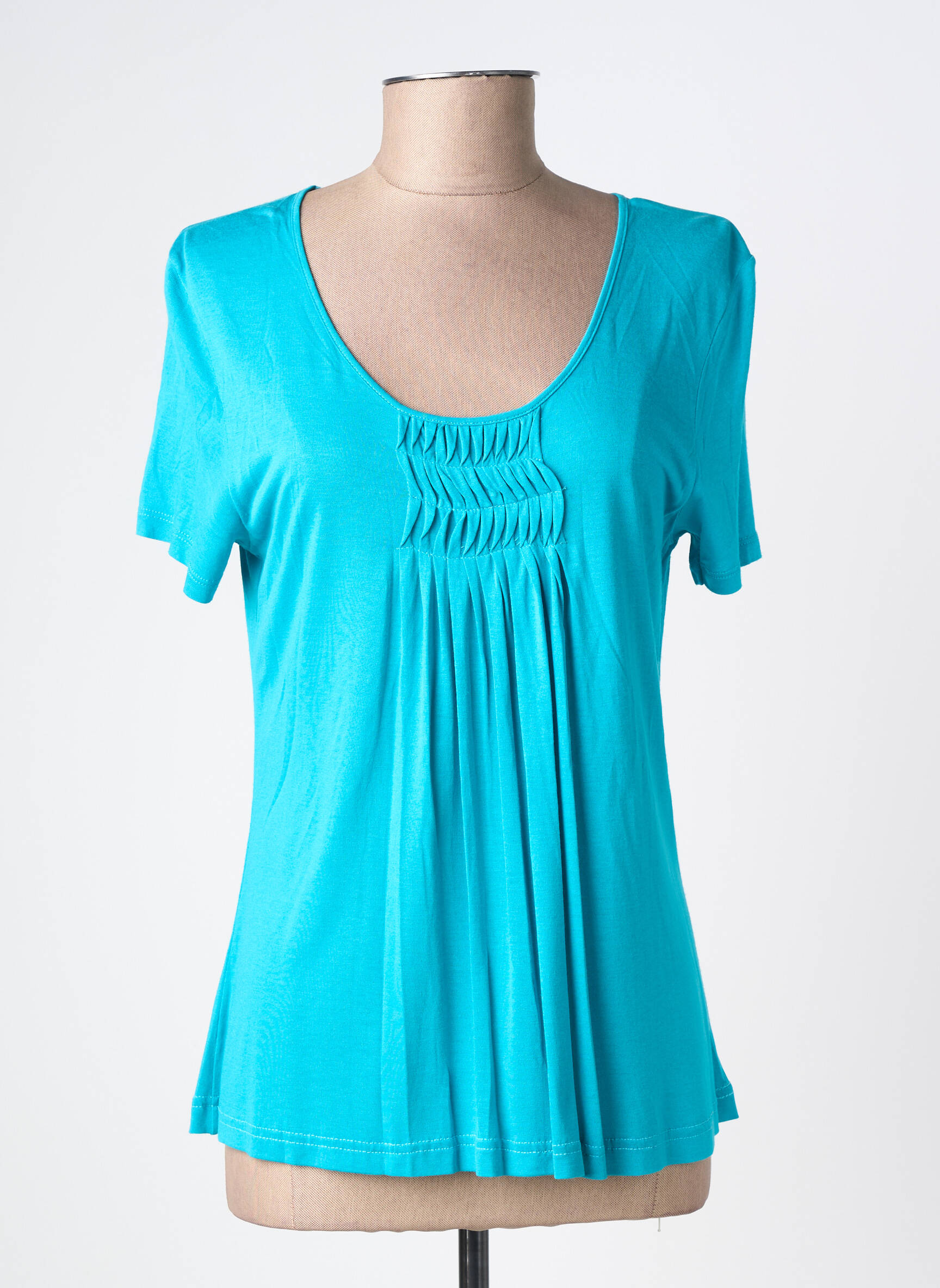 T-shirt coupe cintrée manches courtes bleu LEWINGER femme