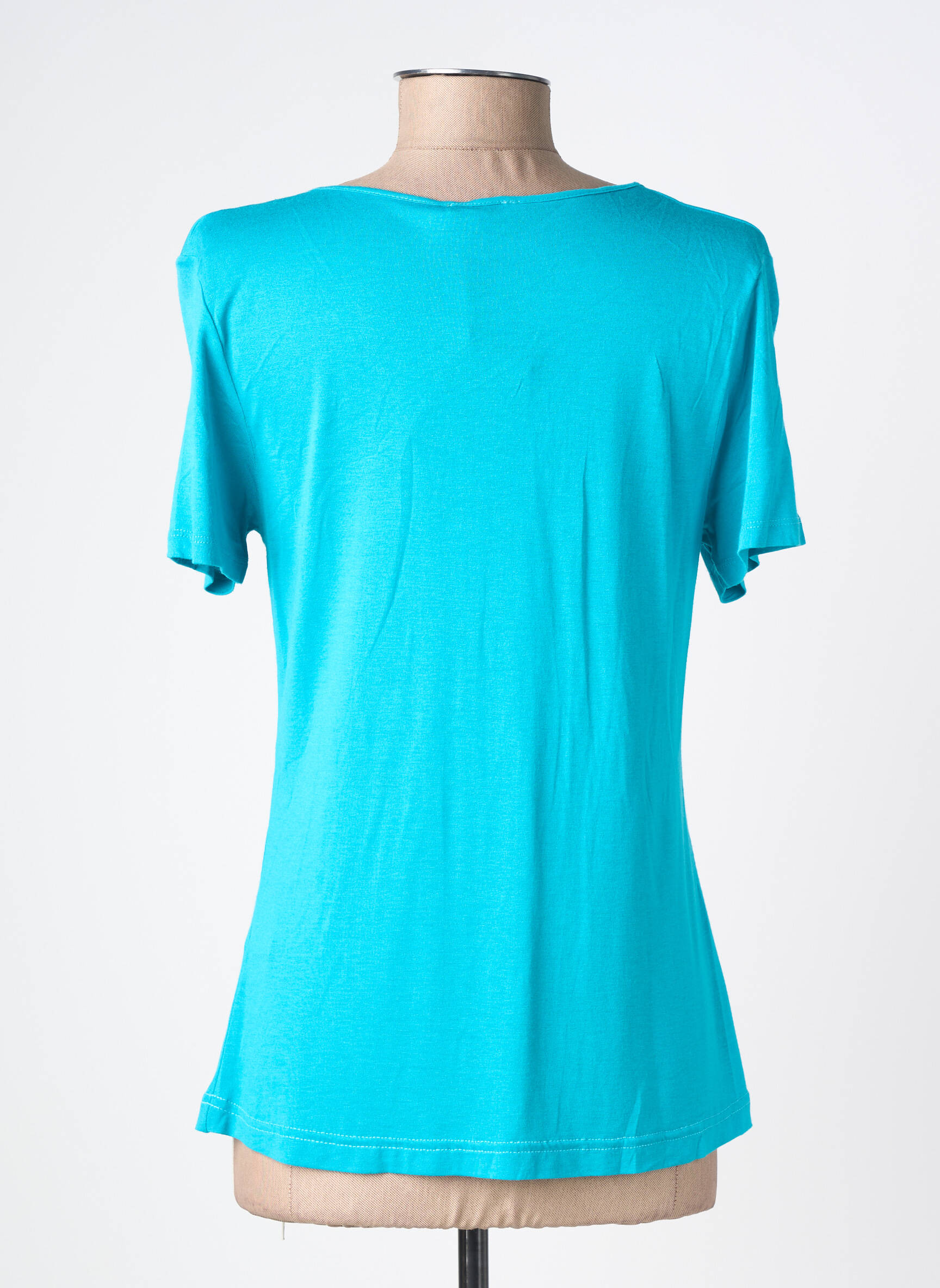 T-shirt coupe cintrée manches courtes bleu LEWINGER femme